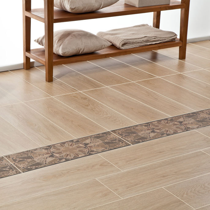 Denton Light Oak Wood Effect Tiles - 200 x 600mm