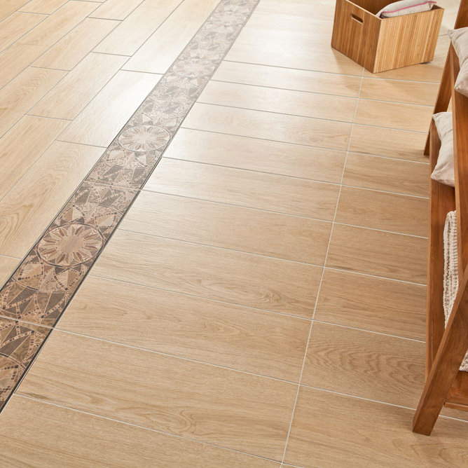 Denton Light Oak Wood Effect Tiles - 200 x 600mm