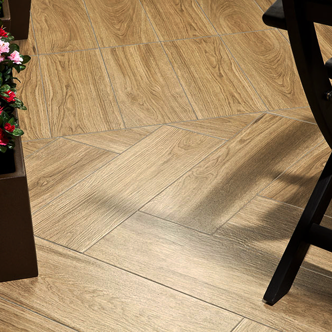 Denton Mid Oak Wood Effect Tiles - 200 x 600mm