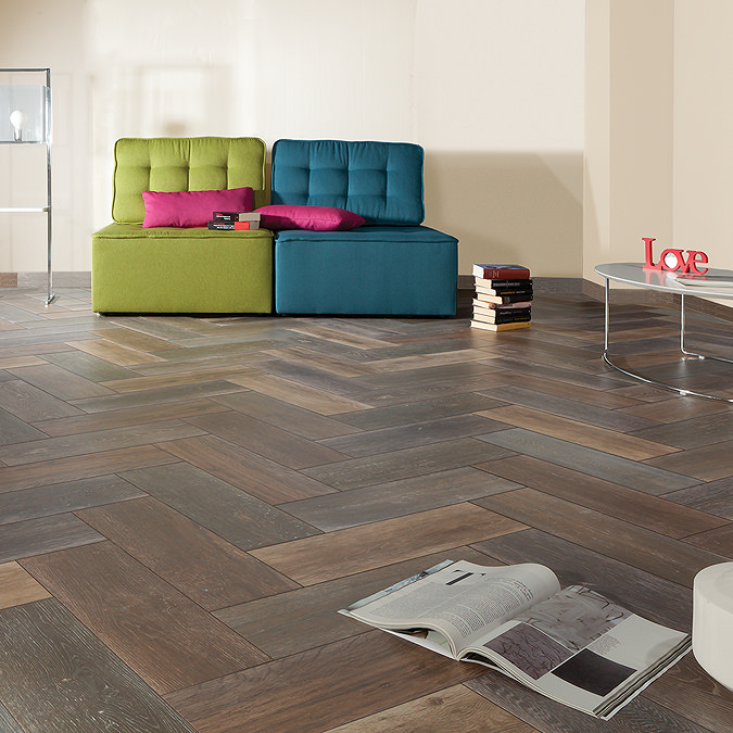 Denton Rustic Oak Wood Effect Tiles - 200 x 600mm