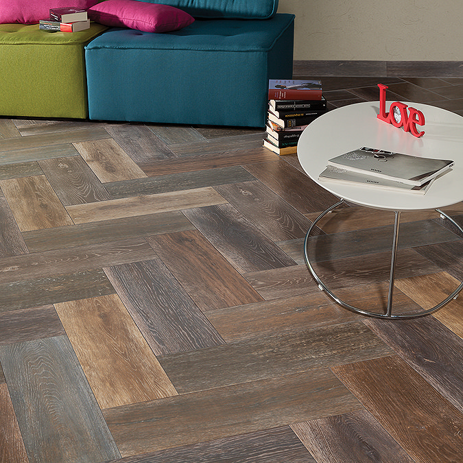 Denton Rustic Oak Wood Effect Tiles - 200 x 600mm