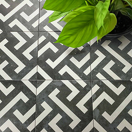 Denzo Geometric Art Deco Patterned Wall and Floor Tiles - 223 x 223mm