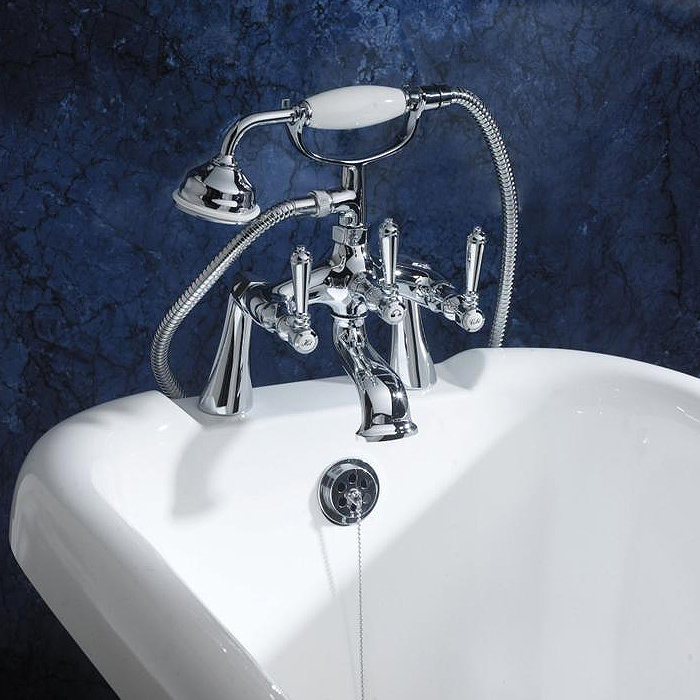 Hudson Reed Jade Lever Bath Shower Mixer with Shower Kit - Chrome - BD304 Profile Large Image