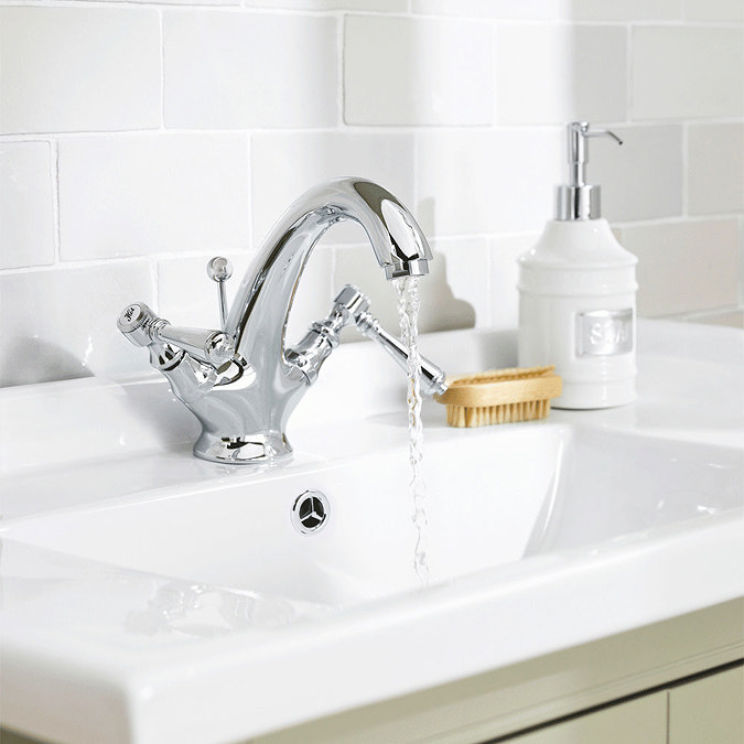 Hudson Reed Jade Lever Mono Basin Mixer with Pop-Up Waste - Chrome - BD305 Profile Large Image