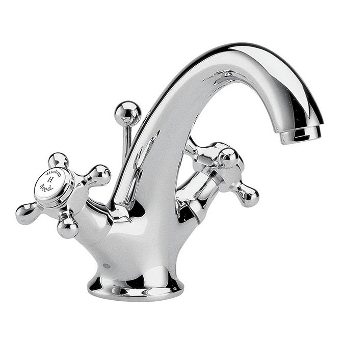 Hudson Reed Jade Crosshead Mono Basin Mixer Tap with Pop-Up Waste - BA305 Large Image