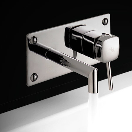 Hudson Reed - Designer Kia Wall Mounted Single Lever Basin Mixer - PT319 Profile Large Image