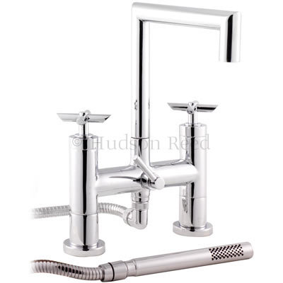 Designer P-Zazz Deck Mounted Bath Shower Mixer - Crosshead Large Image