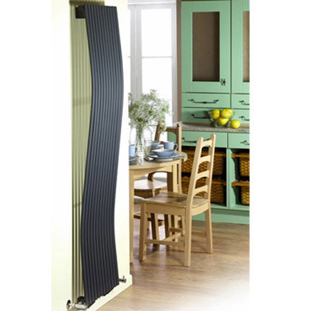 Designer Radiator with Curving Lines 1800 x 460mm - Anthracite - Ex Display Profile Large Image