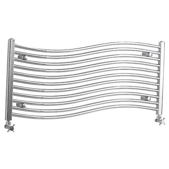 Designer Radiator with Sloping Curves 500 x 1200mm - Chrome - Ex ...