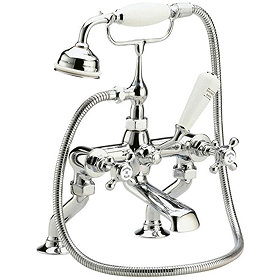 Hudson Reed Topaz Deck Mounted Bath Shower Mixer w/ Shower Kit - Chrome Large Image