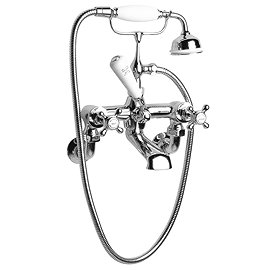 Hudson Reed Topaz Wall Mounted Bath Shower Mixer with Shower Kit - Chrome - BC304 Large Image