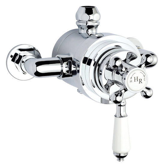 Hudson Reed Traditional Exposed Dual Shower Valve w/ Grand Rigid Riser - Chrome Feature Large Image