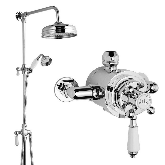 Hudson Reed Traditional Exposed Shower Valve, Riser Kit, Diverter & Shower Rose Large Image