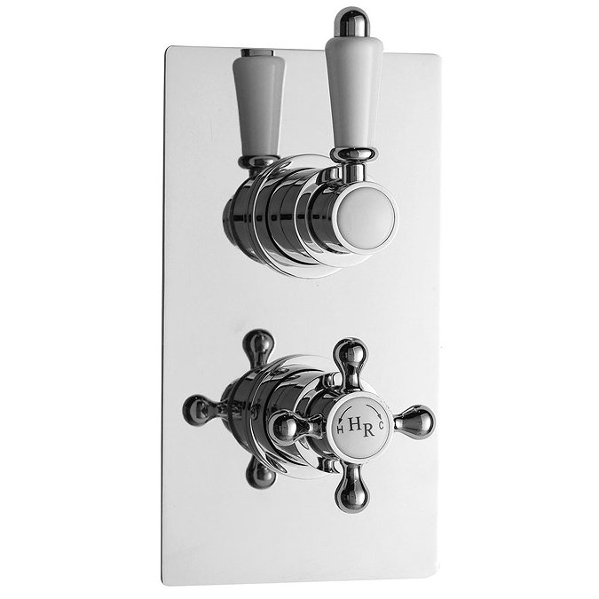 Hudson Reed Traditional Twin Concealed Thermostatic Shower Valve + Slide Rail Kit  Feature Large Image