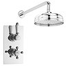 Hudson Reed Traditional Twin Concealed Thermostatic Shower Valve + 8" Fixed Head Large Image