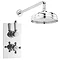 Hudson Reed Traditional Twin Concealed Thermostatic Shower Valve + 8" Fixed Head Large Image