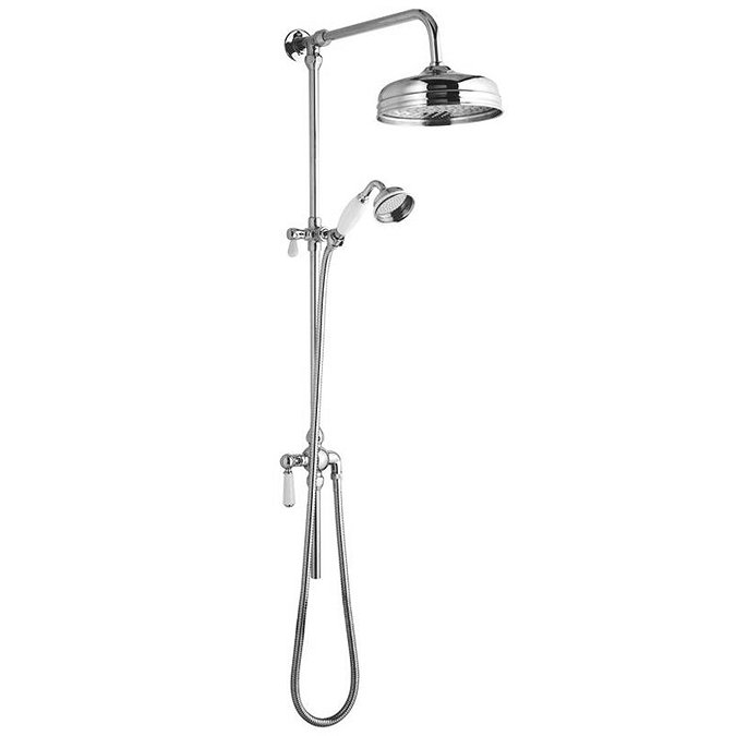 Traditional Twin Exposed Shower Package with Valve + Victorian Grand Rigid Riser Kit