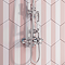 Traditional Twin Exposed Shower Package with Valve + Victorian Grand Rigid Riser Kit