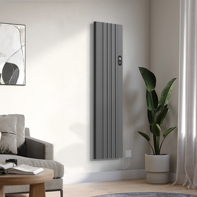 Designer Urban 1600 x 392mm Smart WiFi Aluminium Electric Radiator – 1000W Anthracite