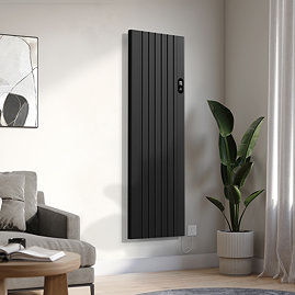 Designer Urban 1600 x 503mm Smart WiFi Aluminium Electric Radiator – 1000W Matt Black