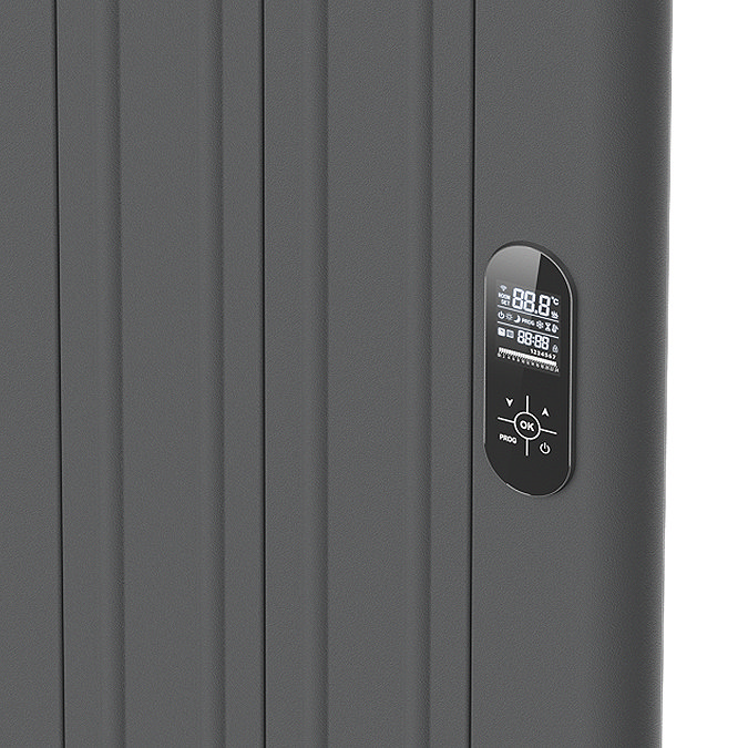 Designer Urban 1600 x 614mm Smart WiFi Aluminium Electric Radiator - 2000W Anthracite