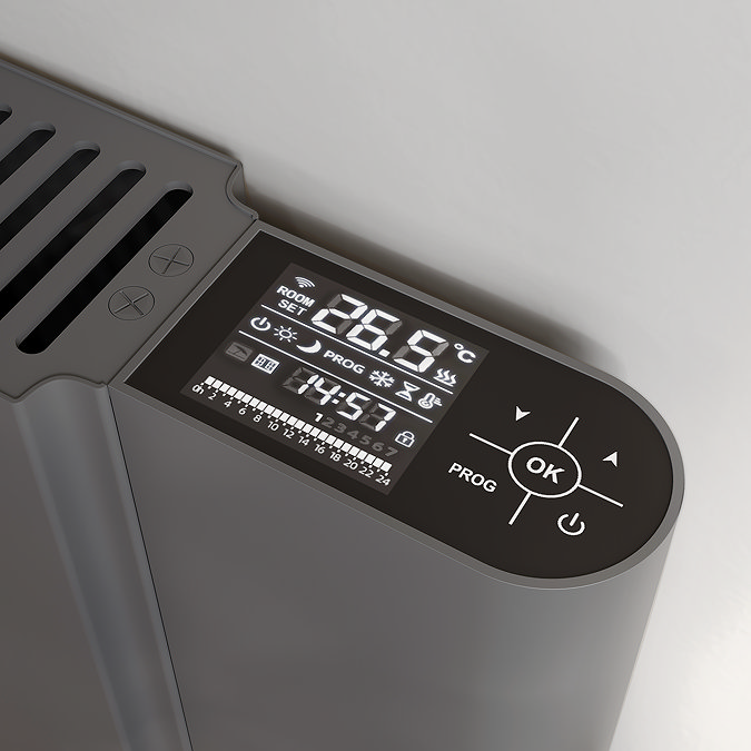 Designer Urban 500 x 724mm Smart WiFi Aluminium Electric Radiator - 1000W Anthracite