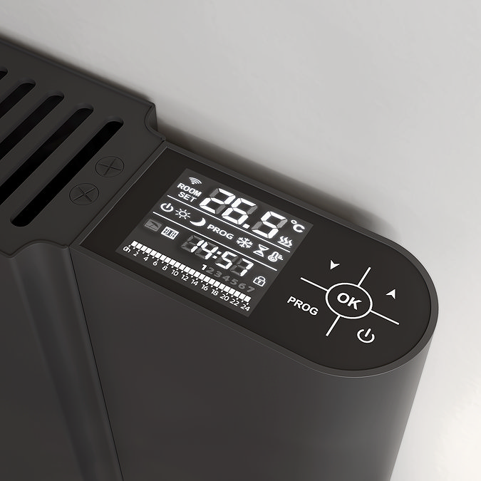 Designer Urban 500 x 724mm Smart WiFi Aluminium Electric Radiator - 1000W Matt Black