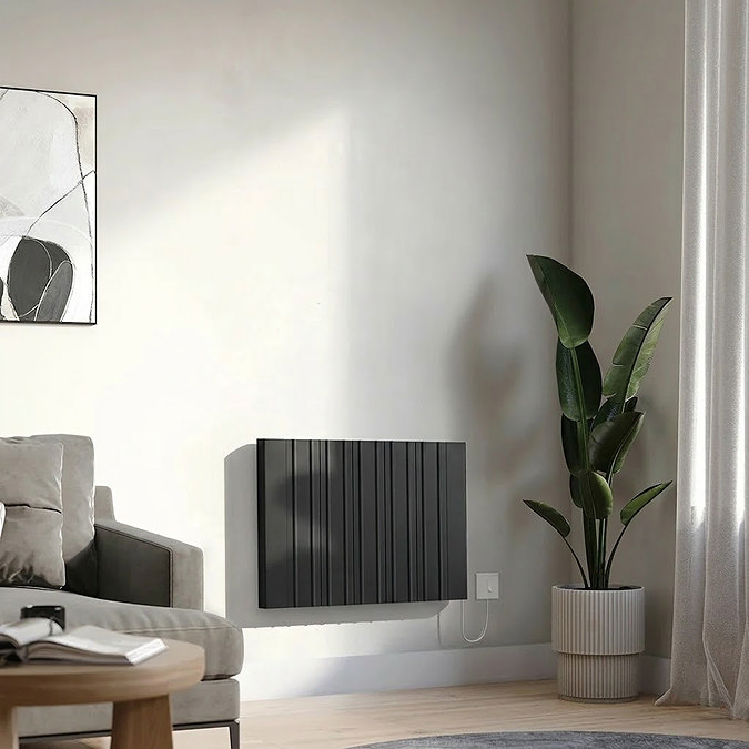 Designer Urban 500 x 724mm Smart WiFi Aluminium Electric Radiator - 1000W Matt Black
