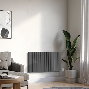 Designer Urban 500 x 946mm Smart WiFi Aluminium Electric Radiator - 1500W Anthracite