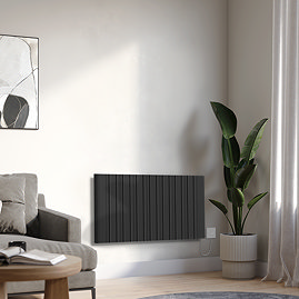 Designer Urban 500 x 946mm Smart WiFi Aluminium Electric Radiator - 1500W Matt Black