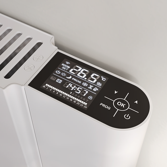 Designer Urban 500 x 946mm Smart WiFi Aluminium Electric Radiator - 1500W White