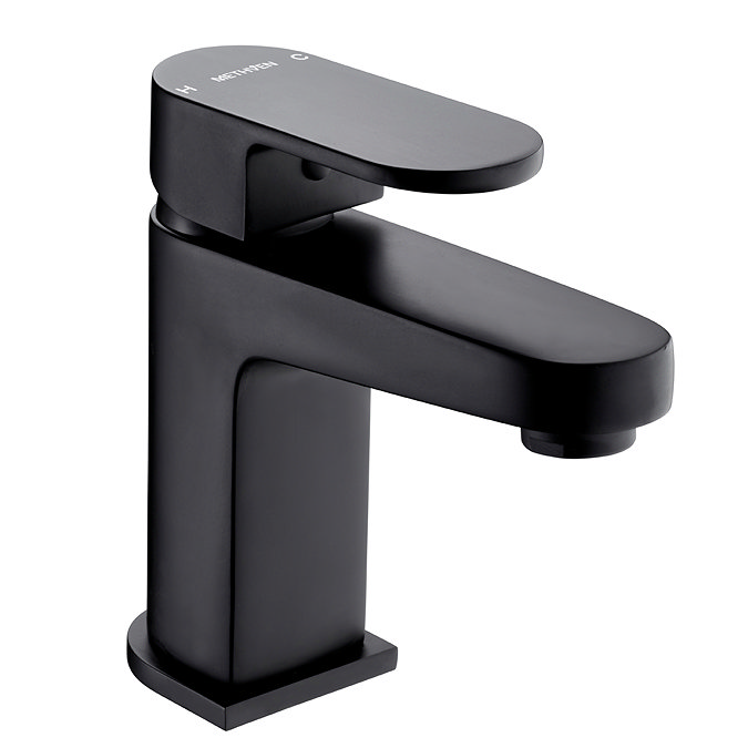 Amio Mono Basin Mixer and Press top Waste - Matte Black