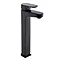 Deva Amio Tall Matt Black Curved Mono Basin Mixer