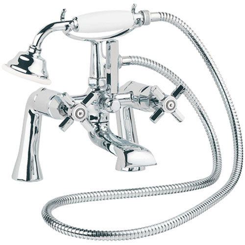 Deva TUD03/501 Tudor Pillar Mounted Bath Shower Mixer Tap With Gold Finish