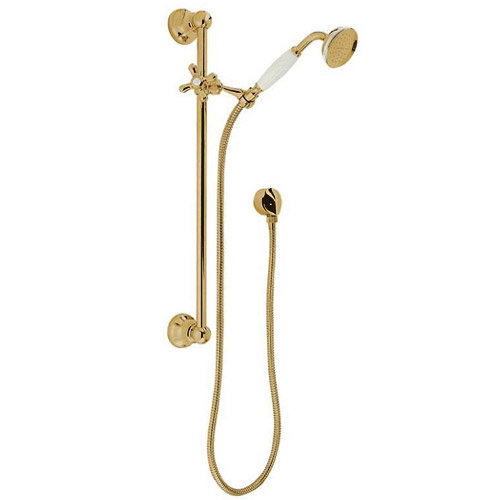 Deva Concealed Full Shower Kit with Period Design Shower Head - Gold Large Image