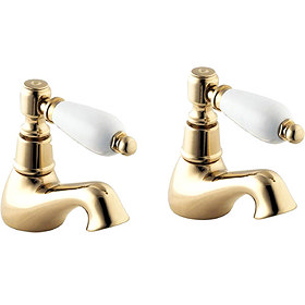 Deva Georgian Basin Taps - Gold Large Image