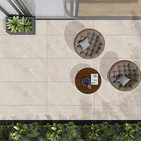 Deveso Outdoor Beige Stone Effect Floor Tiles - 400 x 800mm