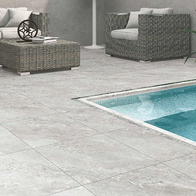 Deveso Outdoor Moon Light Stone Effect Floor Tiles - 600 x 600mm