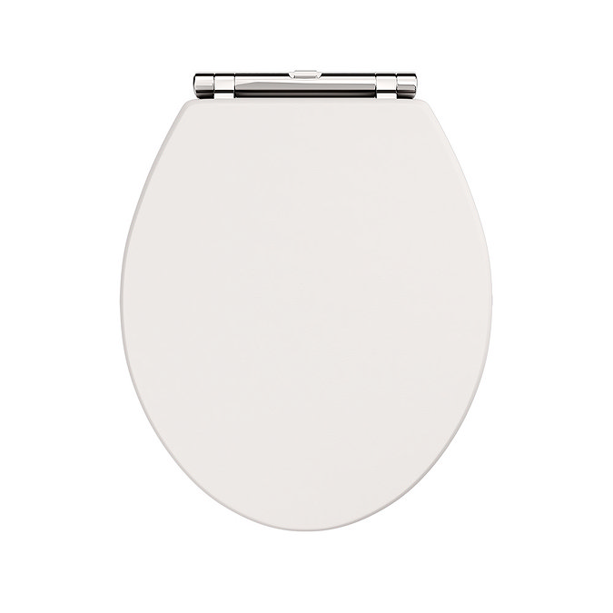Devon Carlton Plain Ivory Quick Release Toilet Seat with Chrome Hinges Profile Large Image