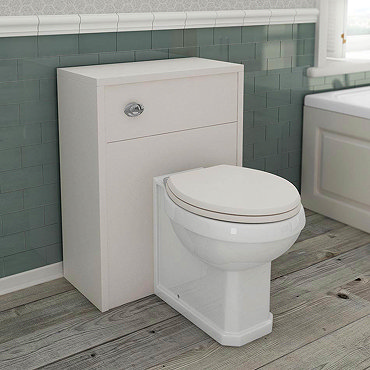 Devon Ivory 600mm Traditional Back To Wall WC Unit with Pan & Seat Profile Large Image