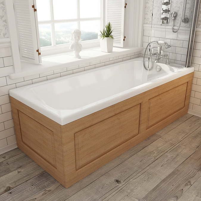 Devon Oak Single Ended Traditional Bath with Panels Large Image