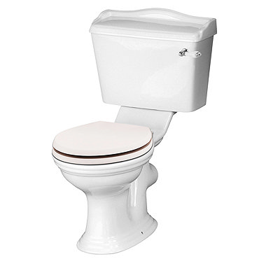 Devon Ryther Close Coupled Toilet with Ivory Soft Close Seat Profile Large Image