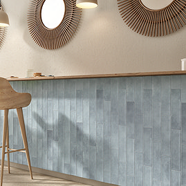 Dewsbury Rustic Matt Sky Blue Wall Tiles 75 x 300mm