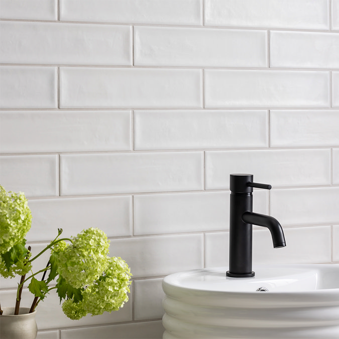 Dewsbury Rustic Matt White Wall Tiles 75 x 300mm