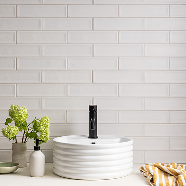 Dewsbury Rustic Matt White Wall Tiles 75 x 300mm