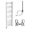 Diamond 500 x 1600mm Straight Heated Towel Rail (incl. Valves + Electric Heating Kit) Large Image