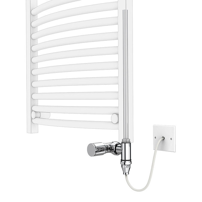 Diamond Anthracite 400 x 800mm Straight Heated Towel Rail (Inc. Valves + Electric Heating Kit) Prof