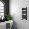 Diamond Anthracite 400 x 800mm Straight Heated Towel Rail (inc. Valves + Electric Heating Kit) Stan