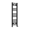 Diamond Curved Heated Towel Rail - W300 x H1000mm - Matt Black
