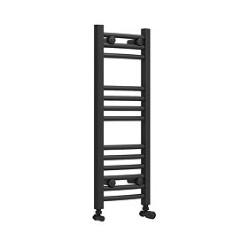 Diamond Curved Heated Towel Rail - W300 x H800mm - Matt Black